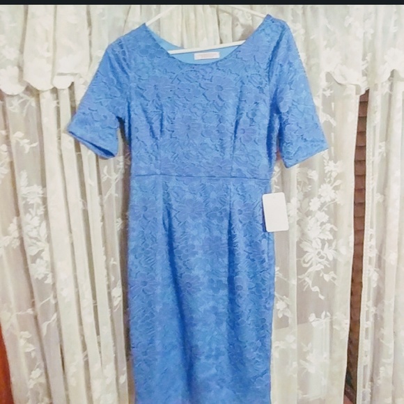 Cornflower blue lace dress - Picture 2 of 2